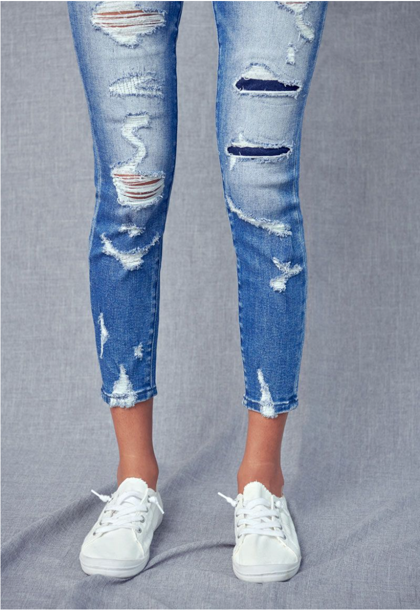 Toni Mid Rise Ankle Skinny Jeans